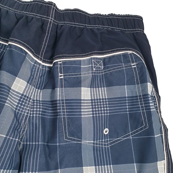 Faded Glory Men Large Swim Trunks Board Shorts Water Wicking Thicker Fabric Blue - Picture 8 of 9
